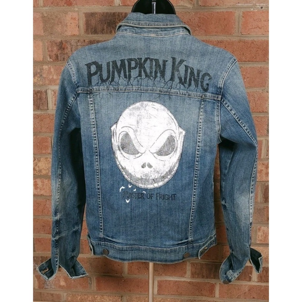 The Nightmare Before Christmas Pumpkin King Disney‎ Denim Jacket Size Medium